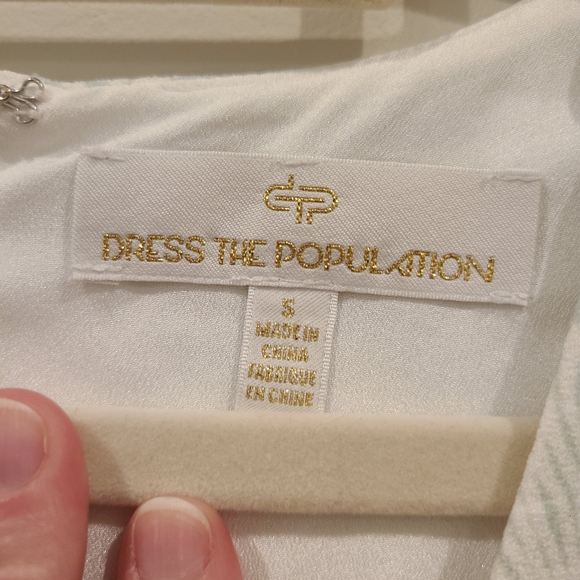 Dress The Population Seafoam Catalina V-neck Knee Length Dress Size Small - Picture 4 of 11